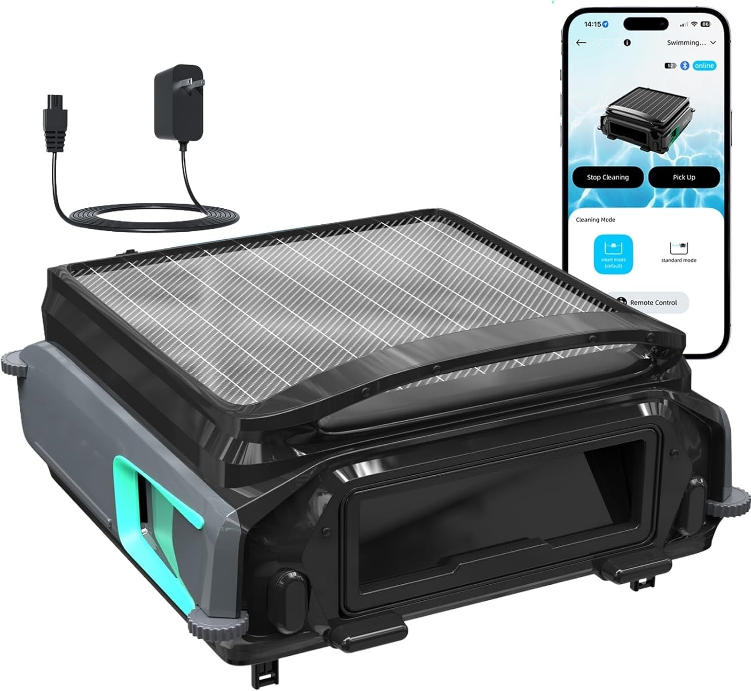 ACUEL Pool Skimmer, Solar Powered Automatic Robotic Pool Cleaner  for All Pool Shapes