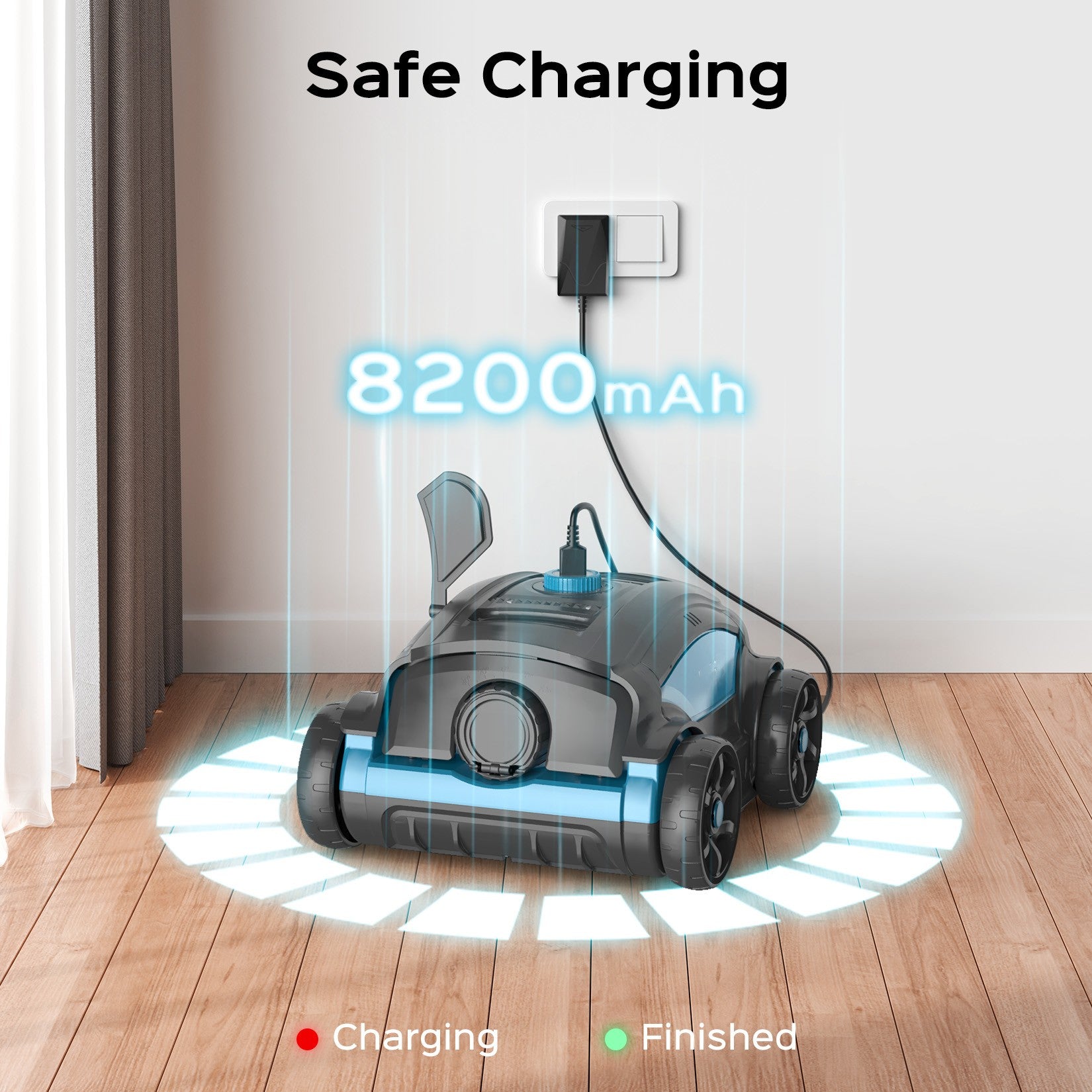 ACUEL Robotic Pool Cleaner, Cordless Pool Vacuum 45W Powerful Suction, 120Mins Runtime for Above/Inground Pools