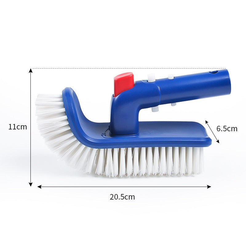 ACUEL Pool Cleaning Brush with 180-degree handle, Premium Nylon Brush for Steps and Corners