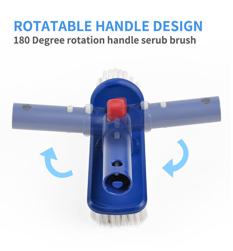 ACUEL Pool Cleaning Brush with 180-degree handle, Premium Nylon Brush for Steps and Corners